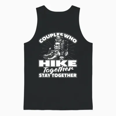 Hiking Hike Couple Unisex Tank Top - Black