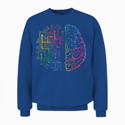 Brain Chip Ai T-Shirt | Informatik, Künstliche Intelligenz | Unisex-Erwachsene, Schwarz, S Unisex Sweatshirt - Royal