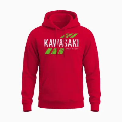 Retro Vintage Kawasaki Green City for Men or Women Unisex Hoodie - Red