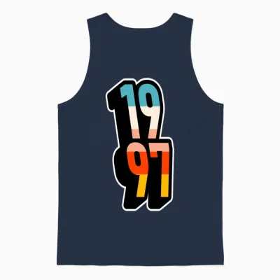 1997 Retro Stripes Unisex Tank Top - Navy