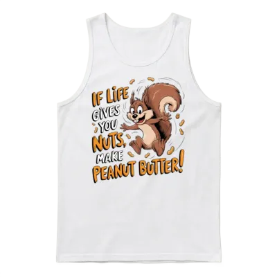 Funny Squirrel Unisex Tank Top - White