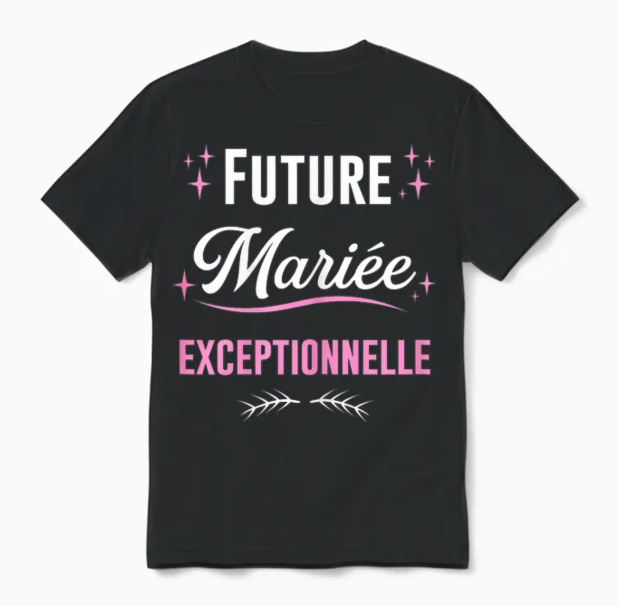 Future Bride Outstanding Wedding Evjf T-Shirt, Black Unisex T-Shirt in Black