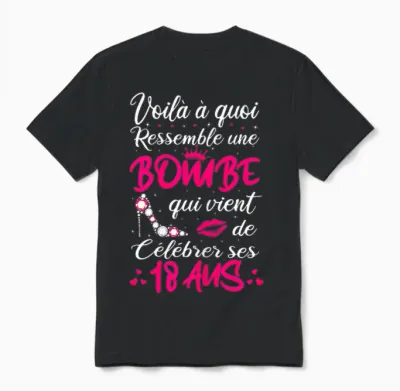 Birthday 18 Year Old Girl Bomb Gift Humor Funny Party Unisex T-Shirt - Black