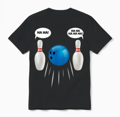 Funny Bowling Gift for Bowlers Unisex T-Shirt - Black