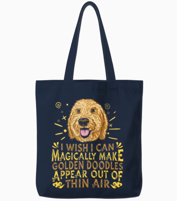 Golden Retriever Dogs Dog Lovers Gift Tote Bags in Navy