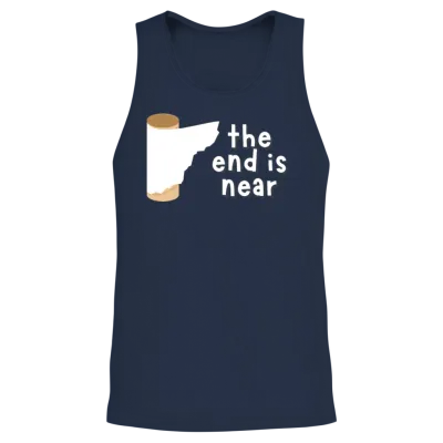 The End Is Near, Funny Unisex Tank Top - Navy