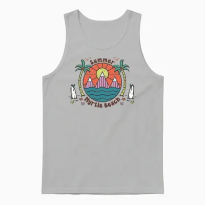 Retro Myrtle Beach Unisex Tank Top - Ash