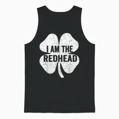 I Am the Redhead Dibs on the Redhead Funny St Patricks Day Unisex Tank Top - Black