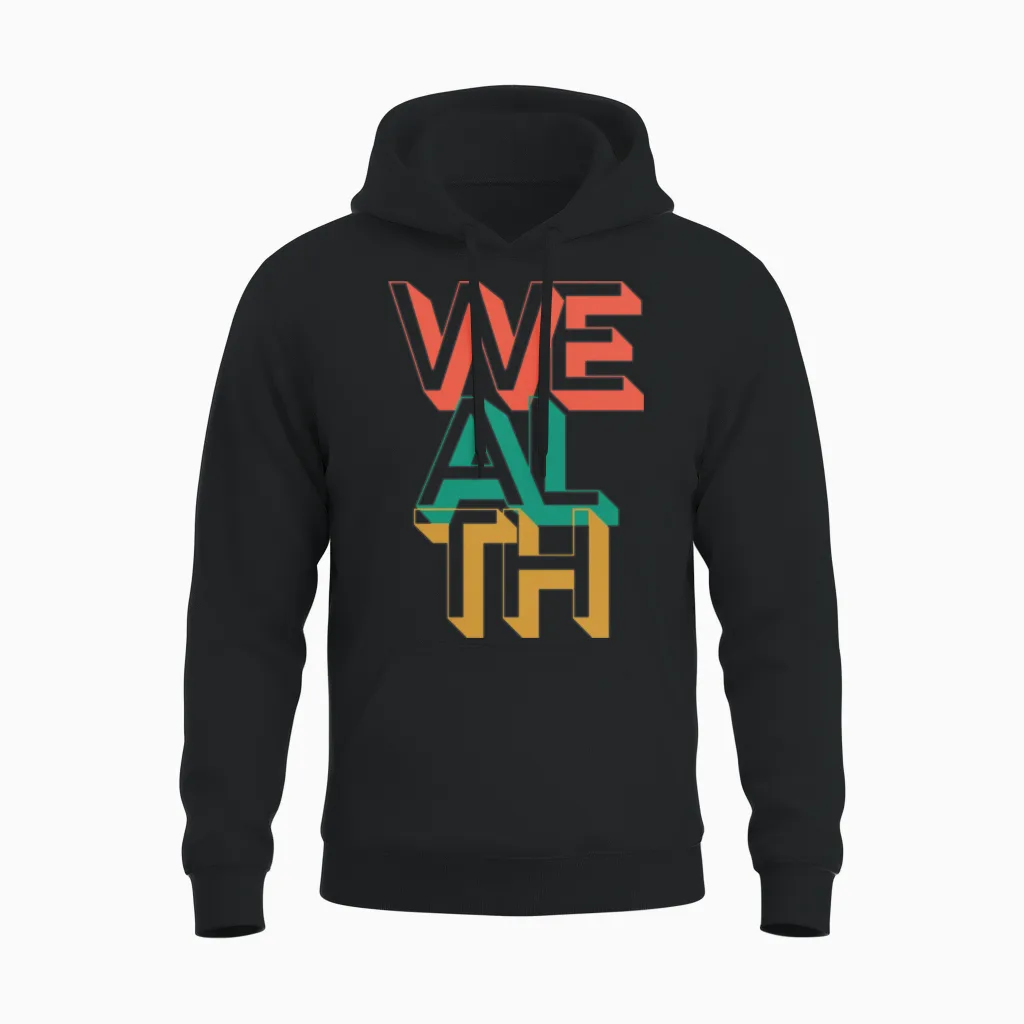 Retro Wealth Unisex Hoodie in Black