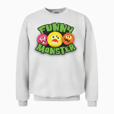 Funny Monster Unisex Sweatshirt - White