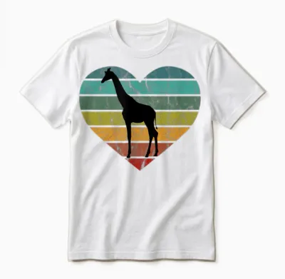 Rette Serengeti Safari Kenia Afrika Herz Ich Liebe Giraffen Unisex T-Shirt - White