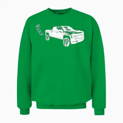 Duramax Diesel Truck Chevy Tread Rolling Coal Unisex Sweatshirt - Irish Green