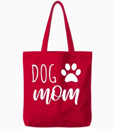 Dog Mom - Love Dogs Tote Bags - Red