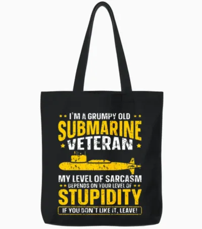 Submarine Veteran Navy Submariner Tote Bags - Black