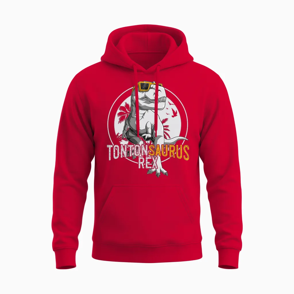 Tontonsaurus Rex Tonton Dinosaure Cadeau Oncle T-Shirt Haut De Gamme Unisex Hoodie in Red