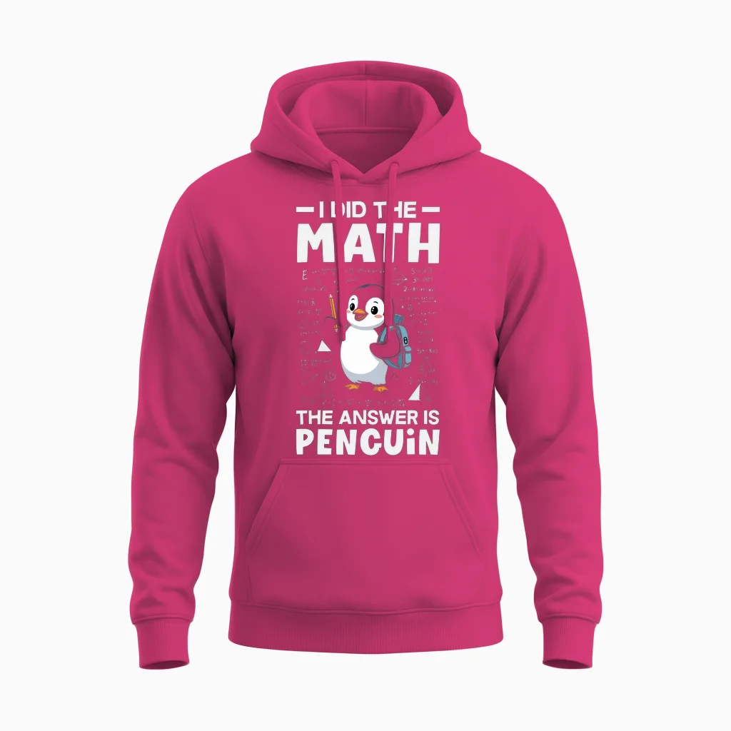 J'ai Fait Le Calcul, La Réponse Est Penguin Cute Penguin Lover Manche Longue Unisex Hoodie in Heliconia