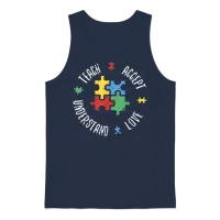 Autism Awareness Teacher Shirt Teach Accept Unisex Tank Top - Navy – 1