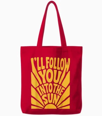 Graphique Rétro Des Années 90 « I 'll Follow You into the Sun Summer » Tote Bags - Red