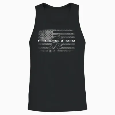 American Flag Dirt Bike Motocross Unisex Tank Top - Black
