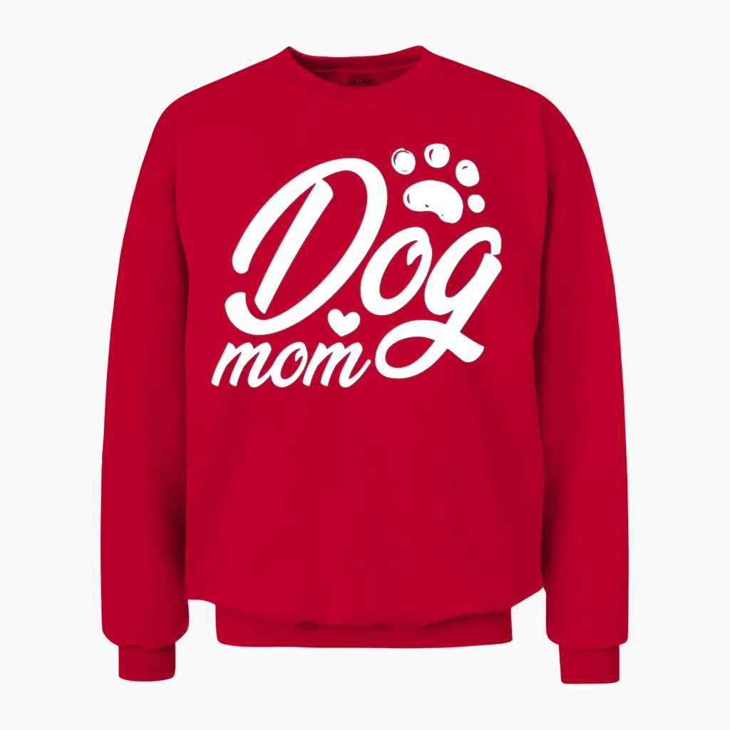 Dog Mom Unisex Sweatshirt in Red