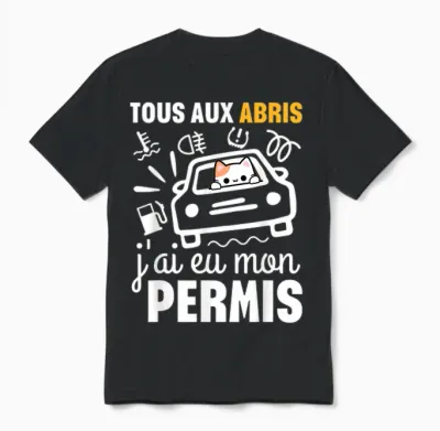 Young Driver Humor Gift Driving License T-Shirt, Black, S Unisex T-Shirt - Black