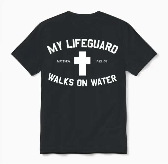 My Lifeguard Walk Unisex T-Shirt in Black