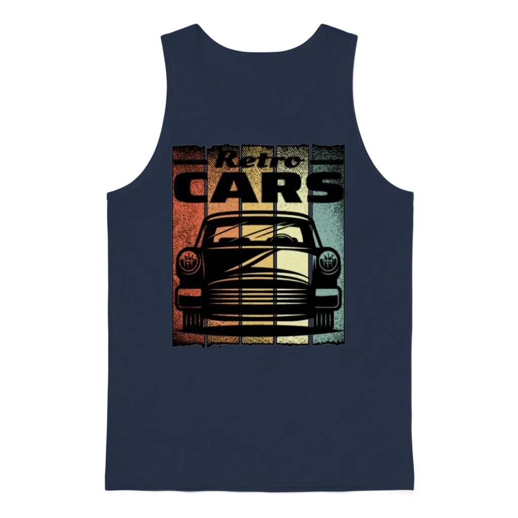 Classic Car Retro 80s Cars & Muscle Unisex Tank Top - Navy
