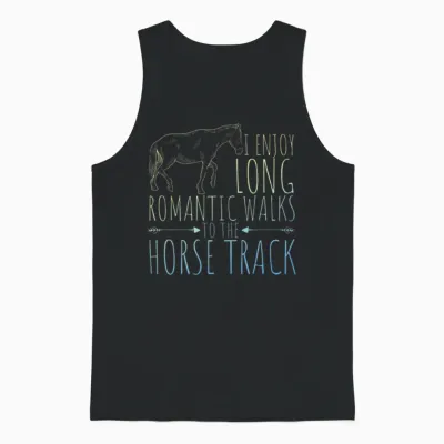 Horse Racing Unisex Tank Top - Black