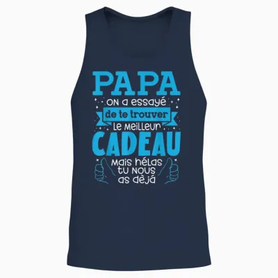 Father's Day Gift Dad Tried to Find Best T-Shirt, Black, S Unisex Tank Top - Navy
