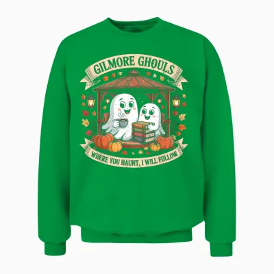 Gilmore Ghouls Where You Haunt I Will Follow Halloween Ghost Unisex Sweatshirt - Irish Green