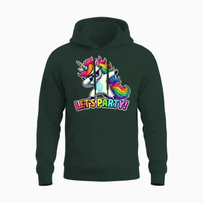 Party Outfit, Einhorn | Mädchen & Jungen | Einhorn, Let's Party Unisex Hoodie - Forest
