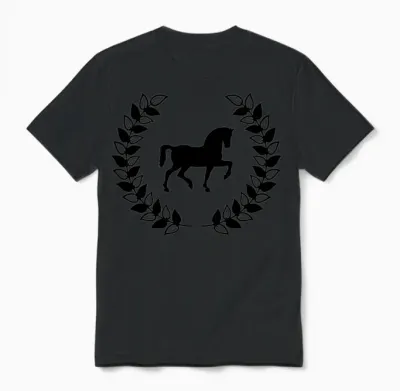Horse Laurel Wreath Unisex T-Shirt - Black