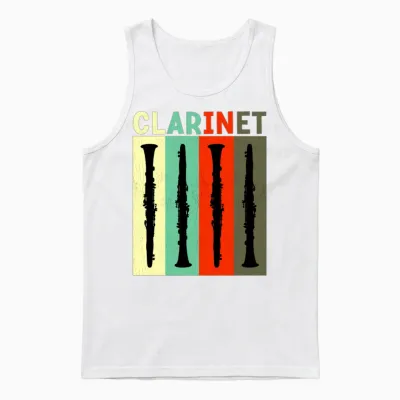 Clarinet, Retro, Music Unisex Tank Top - White