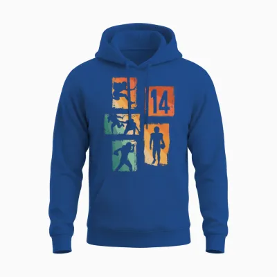 Ballon De Football Américain Rétro 14 Ans Pour Garçon Et Fille Manche Longue Unisex Hoodie - Royal