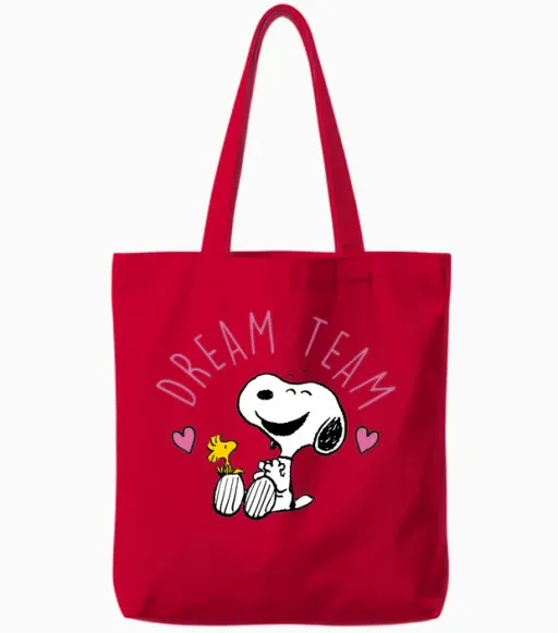 Peanuts- Snoopy Dream Team Langarmshirt Tote Bags in Red