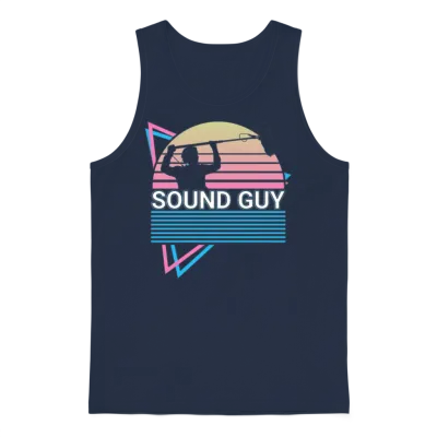 Sound Guy Retro Unisex Tank Top - Navy