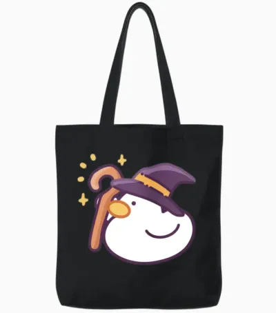 Wizarduck Funny Halloween Tote Bags - Black
