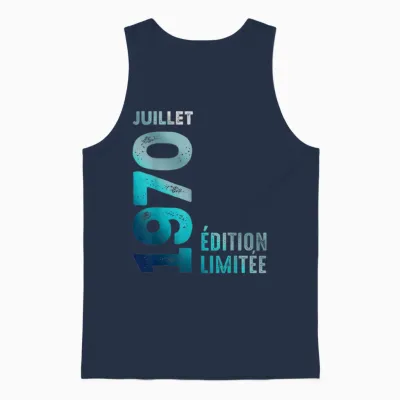 July 1970 Retro Year 1970 Vintage 1970 Limited Edition Unisex Tank Top - Navy