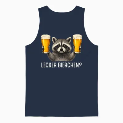 Funny Raccoon T-Shirt with German Text Unisex Tank Top - Navy