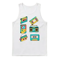 Vintage Retro Never Forget Unisex Tank Top - White – 1