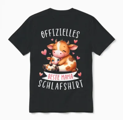 Offizielles Beste Mama Schlafshirt Muttertag Rind Kuh Mama Unisex T-Shirt - Black