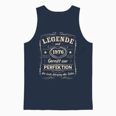 Legends 1976 Born Gift Vintage 1976 Birthday Unisex Tank Top - Navy