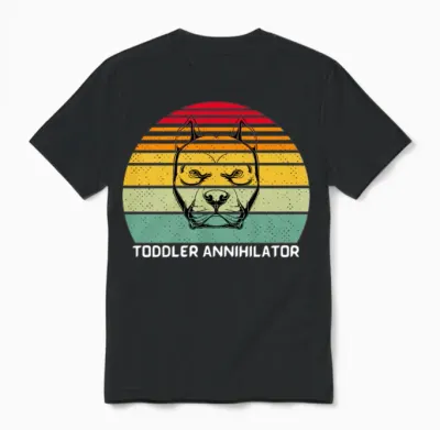 Retro Pitbull Toddler Annihilator Unisex T-Shirt - Black