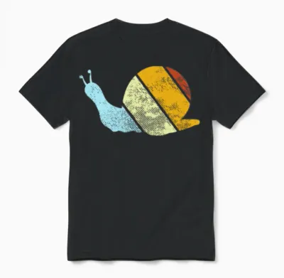 Snail Retro Unisex T-Shirt - Black
