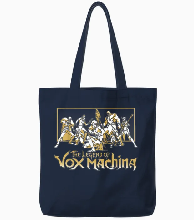The Legend of Vox Machina Main Characters Fight Pose Tote Bags in Navy