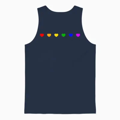 Winzige Herzen Regenbogen Flagge Subtile Pride Monat Lgbt Homosexuell Rechte Unisex Tank Top - Navy