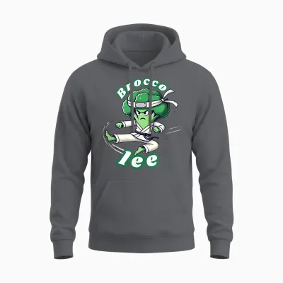 Broco Lee Humour T-Shirt, Black, S Unisex Hoodie - Charcoal