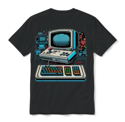 Retro Computer Gaming Unisex T-Shirt - Black