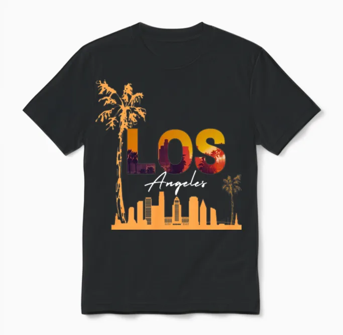 Los Angeles Unisex T-Shirt in Black