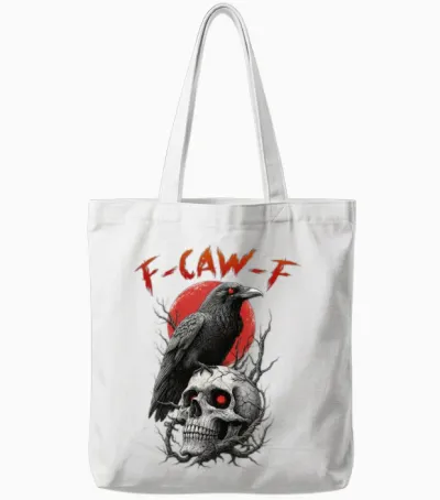 F Caw F Crow Tote Bags - White